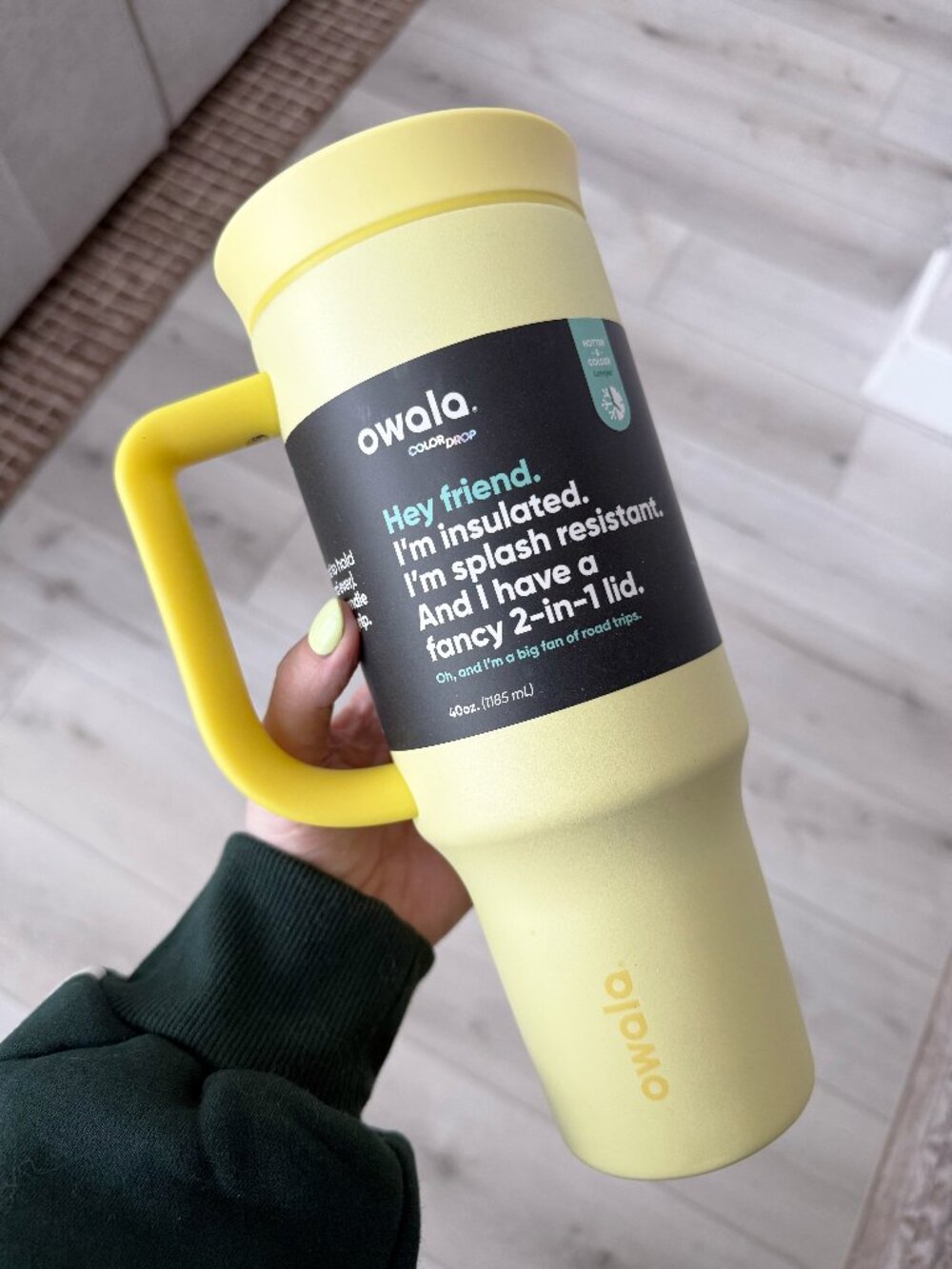 Owala "Chicks" 40 oz Tumbler - Yellow Owala - Color Drop Chicks and Giggles